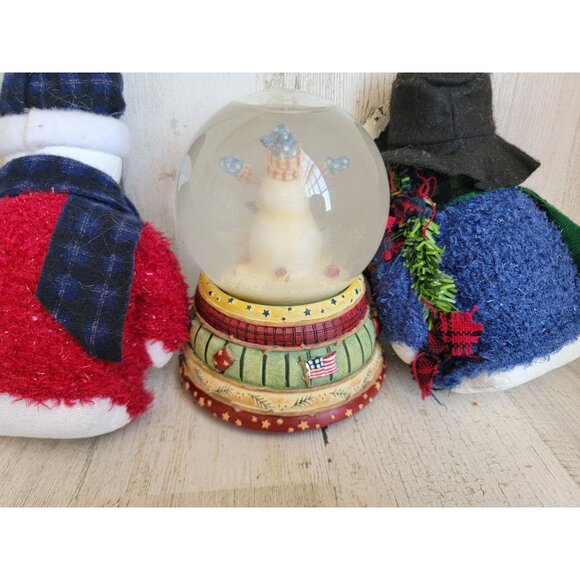 Snowglobe snowman plushie variety set xmas home decor vintage figure - Picture 9 of 9